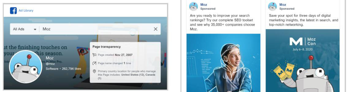 moz在facebook投放的创意内容广告