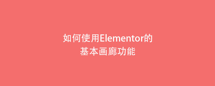 如何使用Elementor的基本画廊功能