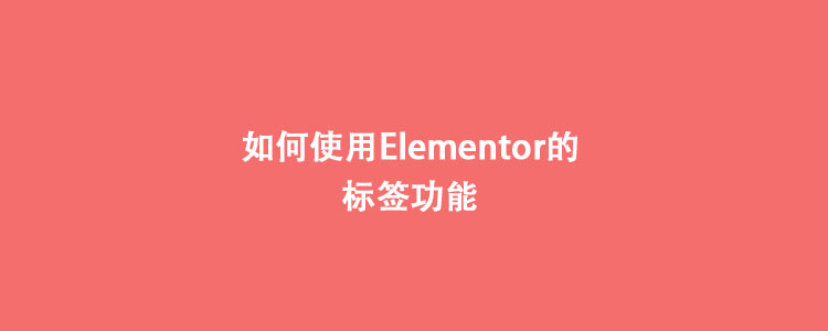 如何使用Elementor的标签功能