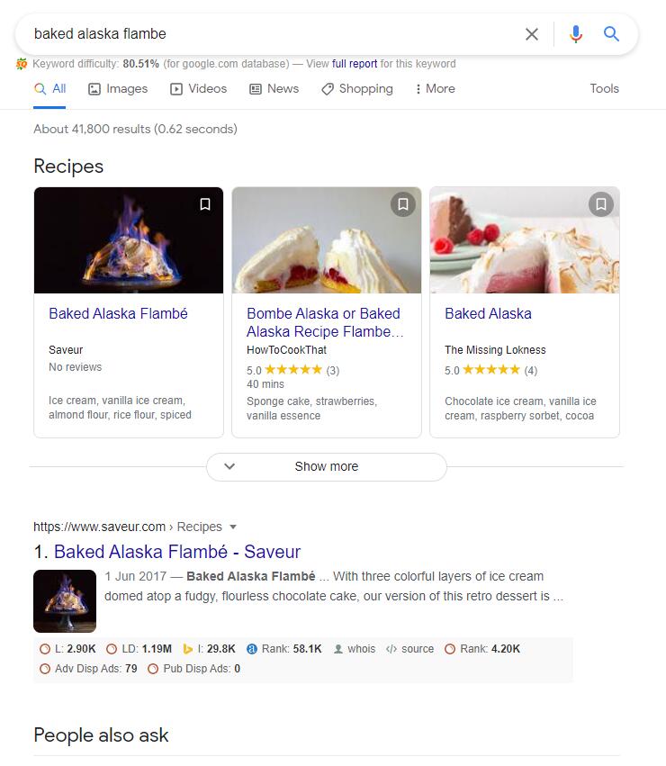 关键词baked alaska flambe搜索结果