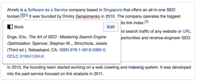 维基百科根据URL或书籍的ISBN生成引文